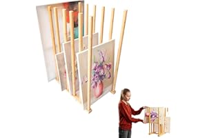 ODOXIA Holz Leinwand Aufbewahrungsregal | Drying Rack zum sicheren Aufbewahren für Kunstwerke | Paint Rack für Galerie, Atelier, Studio, Zuhause, Schule Art Storage Rack