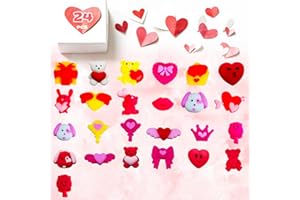 Amyang 24Pcs Valentines Day Mochi Squishy Toys Squishies for Kids School Class Classroom Valentines Day Cards Gifts Prizes Party Favors