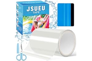 JSUEU Pool Reparaturset, Pool Unterwasser Reparaturset Wasserdichtes Klebeband für alle Pool Folienbecken Luftmatratze Flicken Unterwasser TPU Flex Tape Transparentes Reparaturband 10 x 150 cm