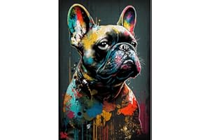 Puzzle Adulte 1000 Pièces Animal Popart - Chien Bouledogue Français - Décoration Murale - Cadre 50x75 cm - Qualité Premium Carton FSC 2mm - GreenAnoo