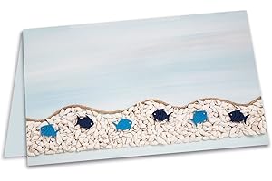 ‎LOGBUCH-VERLAG Logbuch-Verlag 25 Tischkarten Fische Kommunion Geburtstag Sommer blau türkis Muscheln Taufe Hochzeit maritim Deko