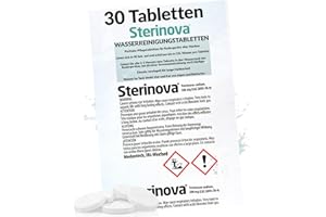 JB White Puritabs Sterinova 30x Wasser Rudergerät Tabletten gegen Algen, extra konzentriert, Chlortabletten zB geeignet für WaterRower, SportPlus, Skandika Wasserrudergerät (5 x 6)