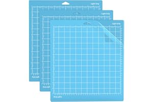 SUSNUAN 3Pcs Blue Lightgrip 12"x12" PVC Cutting Mat for Cricut, Adhesive Sticky Vinyl, Explore Air 3/Air 2/Maker Accessories