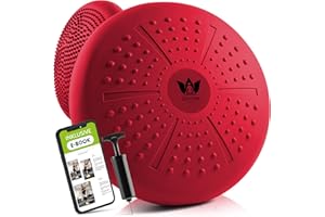 ZENONE SPORTS ZenBalance Plus, Coussin d'équilibre Balance Board, Coussin Orthopédique, Coussin d'air pour la Posture, Entraînement de l'équilibre et de la Force, avec pompe, e-book et guide, 33 cm