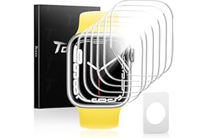 TOCOL 6 Pièces Protection Écran pour Apple Watch Serie 9/8/7 41mm, sans Bulles Résistant aux Rayures HD Qualité Supérieure Transparent TPU Souple Film Protecteur pour Apple Watch 41mm