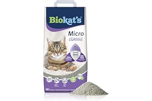 Biokat's Micro classic ohne Duft - Klumpende Katzenstreu mit extra feiner Körnung für hohe Ergiebigkeit - 1 Sack (1 x 14 L)