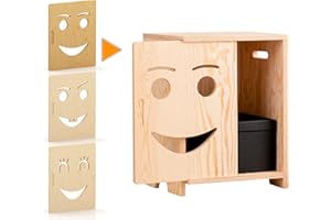 ‎SMARTWOOD smartwood KAPI 1L Nachttisch Holz kinderzimmer möbel für Jungen und Mädchen - Stilvolles und funktionales Kinderregal - Bücherregal Kinder, Naturholz, Öffnung Links