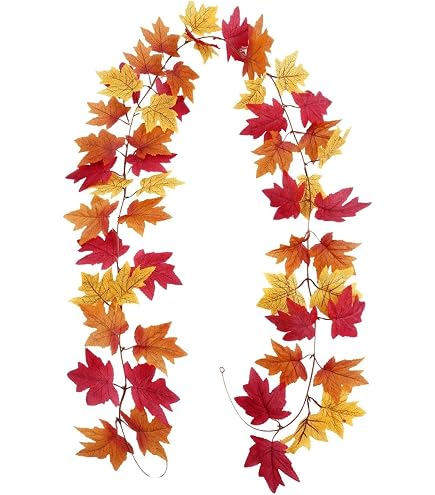 Guirlande De Feuilles D'érable 2 Mètres - Décoration Automne Intérieur/extérieur - Résistante UV, Réutilisable