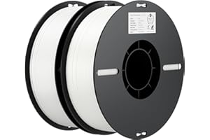 Ufficiale Creality PLA Filamento 1,75 mm per Stampante 3D, Bobina di Cartone da 2 kg (4,4 libbre), Dimensionale +/- 0,03 mm, FDM(2 Pezzi Bianchi)