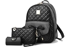 EVEOUT Women's Fashion Backpack PU Leather 3-PCS Backpack Casual Rucksack for Girls