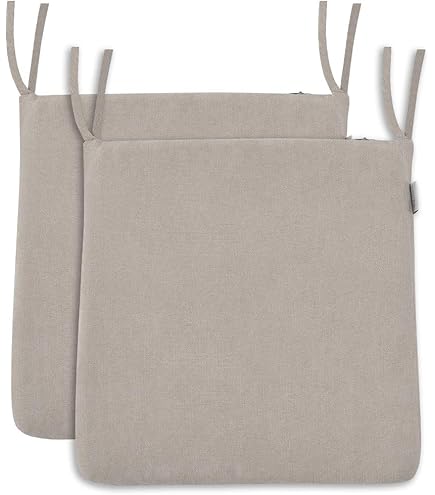 YOUGANG Set van 6 stoelkussens met linten voor eetkamerstoelen, antislip stoelkussen voor binnen en buiten, schuimzitkussen met hoge dichtheid, afneembare hoes (donkerblauw, 5 cm dik - 43 x 40 cm
