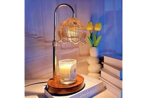 LILOOVKE Candle Warmer Lamp Dimmable Flower with Timer Adjustable Height Flameless Wax Warmer Lamp Home Decor Electric Heating for Jar Candles with Gift Packaging and Two Bulbs