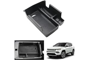 GAFAT Nuova J eep Compass 2021-2024 2025 Vano Portaoggetti per Bracciolo Secondario Organizer da Braccioli per Console Centrale, Compass 2023 Accessori (Nero)