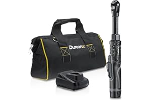 Durofix RW1221-3PGSC G12 3/8" Brushless Extended Cordless Ratchet Wrench Power Tool Kit | Tools Set Includes 1 x 12V (10.8V) Lithium-Ion G12 Battery Pack, Plus Charger & Canvas Bag