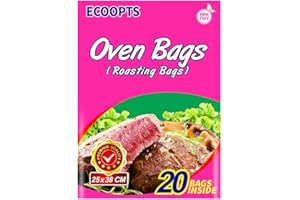 ECOOPTS Ofenbeutel, Kochen Braten, für Huhn, Fleisch, Schinken, Meeresfrüchte Gemüse, 250 x 380 mm