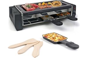 ‎HENGBO Raclette Grill for 2 People with Non-Stick Coating Grill Plate 2/3 Mini Raclette Pans, 500W/700W