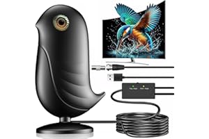 380km+ Antenna TV Interna Amplificata Potente, Yowrepu 2025 Antenna TV Portatile con Base Magnetica, Antenne Digitale Terrestre per Smart TVs, Supporto 4K/1080P/DVBT-2, con 5M Cavo Coassiale