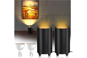 ‎TOBEBRIGHT TobeBright GU10 LED Uplight Spot, 5W Bodenstrahler Uplight Spot für Indirekte Beleuchtung Stehlampe mit Fußschalter, 2X GU10 Warmweiss 3000K LED-Lampen, Nicht Dimmbar, Schwarz, EU-Stecker(2-Stück)