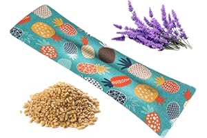 EMBROLLO Saco térmico semillas microondas (50x12cm). Sin aroma, saquito relleno semillas de trigo. Cojín calor cervical cervicales lumbar cuello espalda tripa menstrual colicos (Piñas)