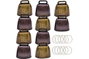 WoYous 10 Stück Ziegenglocken, Kleine Messing Glocken Schafglocken Bauernhof Anti-Lost Kupfer Glocken Zubehör Glocke Für Rinder Ziegeng Schafe (10)