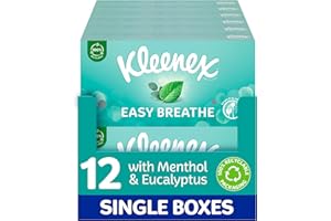 Kleenex® Easy Breathe Facial Tissues - Natural Menthol and Eucalyptus - 12 Boxes per case