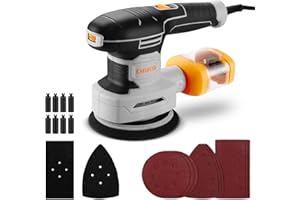 Multischleifer: DEKOPRO Deltaschleifer,Exzenterschleifer 125 mm un Schwingschleifer 3 in 1-6-Speed Electric Schleifmaschine für Holz mit 15pcs Schleifpapier(Grau)