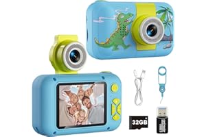 ARNSSIEN Kids Camera for 3 4 5 6 7 8 9 10 11 12 Year Old Girls/Boys, Child Digital Camera for Toddler,Christmas Birthday Festival Present for Children,Video Selfie Kids Toys with 32GB TF Card,X101H