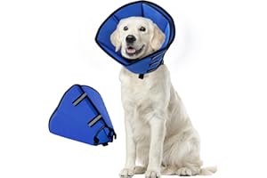 PUZAUKAL Dog Cone After Surgery Soft, Adjustable Dog Cone Collar, Buster Collars for Small Medium Large Dogs and Cats,Recovery Collars for Dogs Prevent Licking(Blue, XL)
