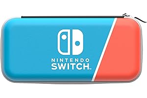 PDP Gaming Officially Licensed Switch Slim Deluxe Travel Case - NEON POP - Semi-Hardshell - Console Stand - Protective PU Leather - Holds 14 Games - Works with Switch OLED & Lite