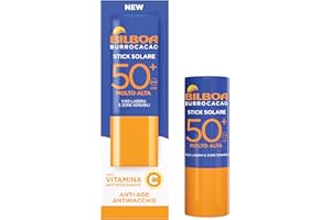 Bilboa Sonnenstick LSF 50+ mit Vitamin C, ideal für empfindliche Stellen wie Lippen, Tattoos, Narben und Narben. Die schnell einziehende Formel fettet nicht und hinterlässt keine Spuren, 12 ml