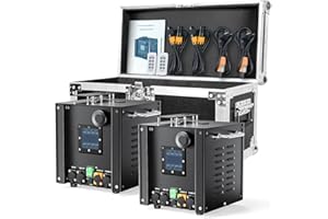 FODEXAZY 700 W impermeable máquinas pirotécnicas con Flightcase, máquina de chispa fría pantalla LCD DMX512 con mando a distancia para Bar Party Halloween Navidad (2 máquinas con Flightcase)