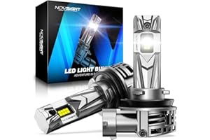 NOVSIGHT H11 LED Headlight Bulb - 27000LM 1:1 Size H11 Headlight Bulb, 600% 6500K Cool White Super Bright H8 H9 Bulb Conversion Kit, Plug and Play,IP68 Waterproof,Pack of 2