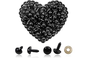 TOAOB THE ONE AND ONLY BABY TOAOB 150 Pezzi Occhi di Sicurezza per Amigurumis con Rondelle 12 mm Nero Plastica Occhietti per Bambole Creazione Animale all'Uncinetto Pupazzi Creazione Artigianato Lavoretti