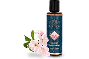‎PANU NATURAL Panu Natural Massageöl Sakura - Pflegendes Körperöl zum Massieren - Hautöl mit feuchtigkeitsspendender Wirkung - Premium Body Oil - Veganes Massage Öl zum Entspannen
