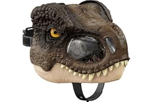 MATTEL Jurassic World - Dominion Maschera T-Rex Mordi e Ruggisci, costume da dinosauro con più livelli di movimento e ruggiti, per bambini dai 6 anni in su, Giocattolo per Bambini 6+ Anni, GYW85