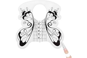 NAILPRETTY 80 Stück Nagel Schablonen, Selbstklebende Butterfly Schwarz, Nagelschablonen Modellier-Schablone selbstklebend für Gel-Nägel, Nagelverlängerung Modellier-Schablone Selbstklebend fürNailart