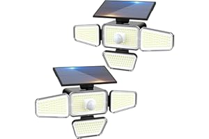 ‎PEASUR Peasur 2 Stück Solarlampen für Außen mit Bewegungsmelder, 318 LED Solarleuchten Aussen, IP65 Wasserdicht Solar Aussenleuchte für Garten Balkon Garage Zaun