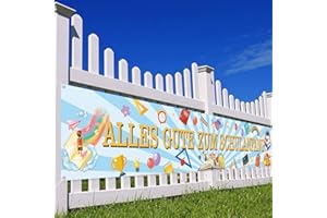 PARSUP Alles Gute Zum Schulanfang Banner 300x50cm großes Banner für den ersten Schultag, Willkommen zurück in der Schule, Party-Dekorationszubehör, Banner für Klassenzimmer, Büro, Schule, Lehrer(Weiß)