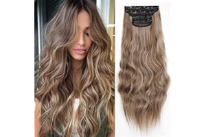 Clip in Hair Extensions zestaw 24 cali 4 szt. Kręcone klip do przedłużania włosów dla kobiet YDDM Syntetyczne włókna włosów
