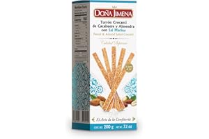 DOÑA JIMENA - Sticks Turrón Crocanti de Cacahuete y Almendra con Sal Marina Sin Gluten, 200 Gramos