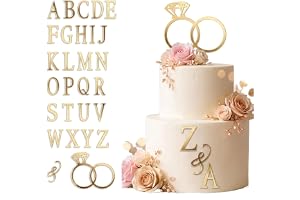 Bröllopstårta för bröllopstårta – Bokstäver A-Z & Ringdekoration, Bröllopstårta Topper, Mr And Mrs Cake Topper, För Bröllop, Förlovning, Årsdag