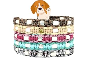 DALIAS DOGS EM-Keramik-Halsband für Hunde & Katzen - Maßanfertigung EM-Band Original US-Paracord (Unter 20 cm, Beige)