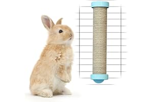 Oncpcare Rascador de conejo para jaula de sisal natural, juguetes para rascar garras y dientes, rascador de uñas interactivo, juguetes masticables para morder