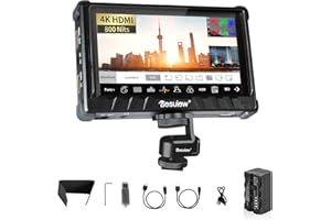 ‎DESVIEW Desview P5II Kamera feldmonitor mit Akku, 5,5 Zoll 800nits 1920x1080 IPS mit HDR 3D LUT Wellenform Peaking Focus Assist Filmen Videomonitor, 4K HDMI Eingang 8V DC Ausgang für DSLR