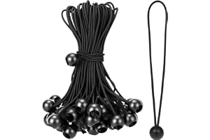 QWORK 50 st elastiska spännband med boll, 20 cm, gummispänning, lämplig för tält, presenningar, banderoller, hushållsartiklar
