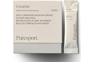 Puresport Creatine (30 Pack) | 5G Pure Creatine Monohydrate Powder | Improves Strength & Power | Accelerates Recovery | Delays Fatigue | Enhances Energy Production | Informed Sport Certified