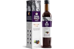 ‎CHAGA HEALTH Chaga Health Chaga Pilz Elixier mit Schwarzer Johannisbeere, Kräutern, Honig & Vitamin C - Trinkfertiges Flüssiges Heilpilze Extrakt und Mushroom aus Nordeuropa. Ideal für Chaga Tee (500ml)