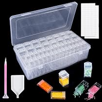 28 grilles diamant peinture kits boîte de rangement en plastique Nail Art strass
