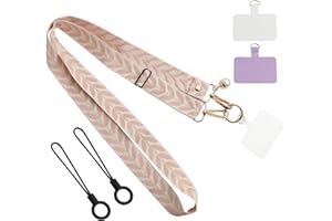 KeyQueen Cordon Telephone Portable Tour de Cou Téléphone Portable Universelle Dragonne avec 2 Patchs Réglable Collier Lanière en Bandoulière Compatibles avec Plupart des Smartphones en Nylon