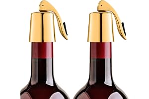 Vinflaskförslutning 2 stycken, vinförslutningar i rostfritt stål med förbättrad fjäder, förstärkt och återanvändbar, håller v